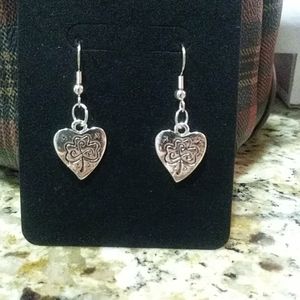 Silver Heart Shamrock earrings